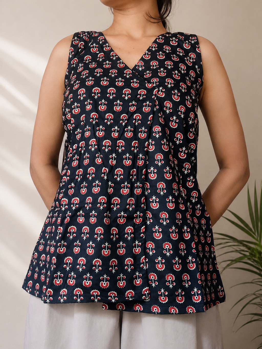 Black Saavi Wrap Top