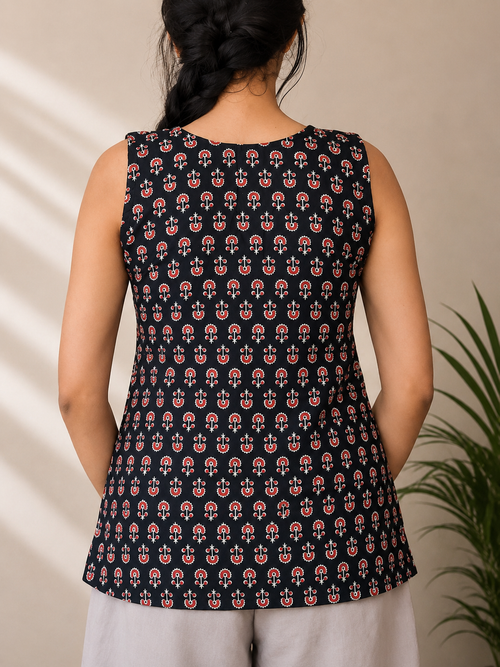 Black Saavi Wrap Top