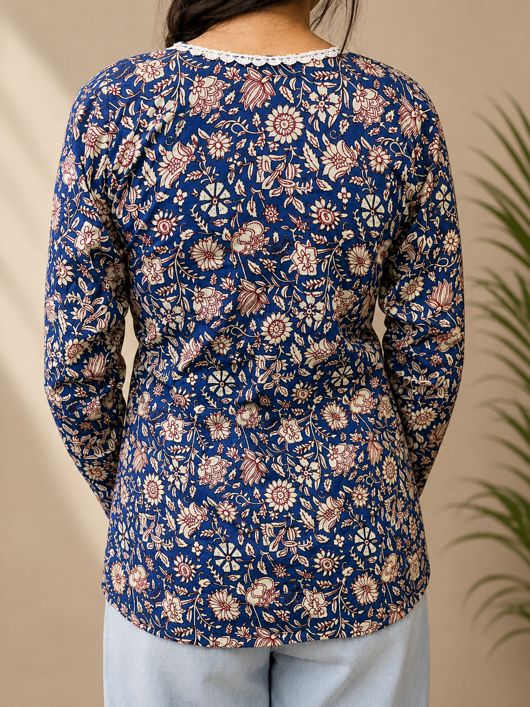 Overlap Full Sleeve Short Kurti