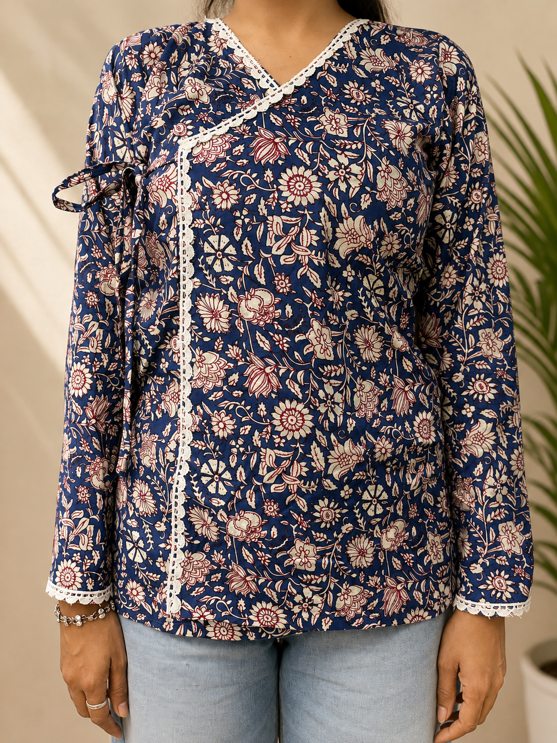 Overlap Full Sleeve Short Kurti