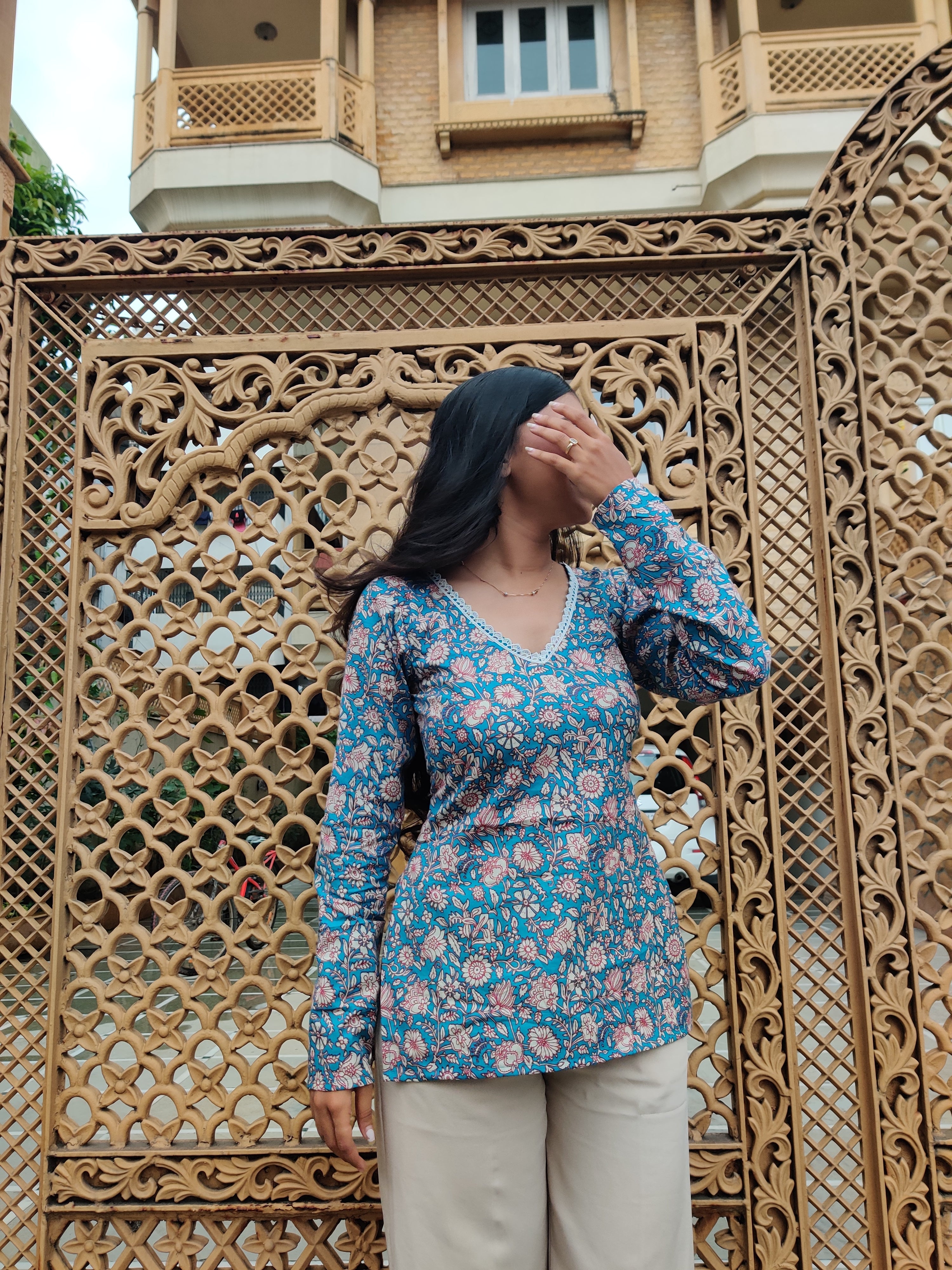 Ranjha- Full Sleeve Corset Back Kurti