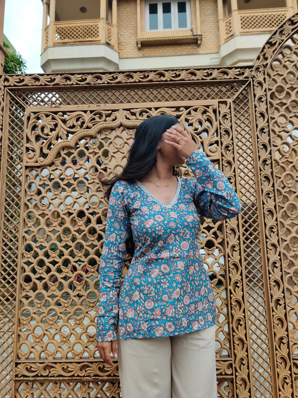 Ranjha- Full Sleeve Corset Back Kurti