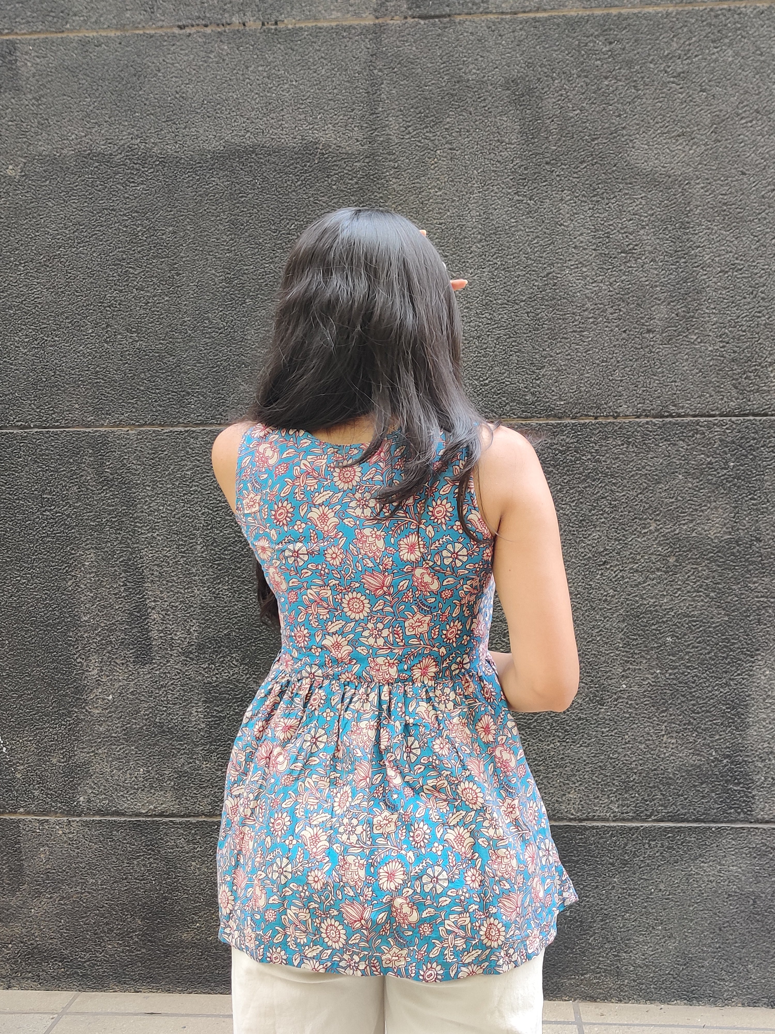 Floral Peplum V-Neck Top