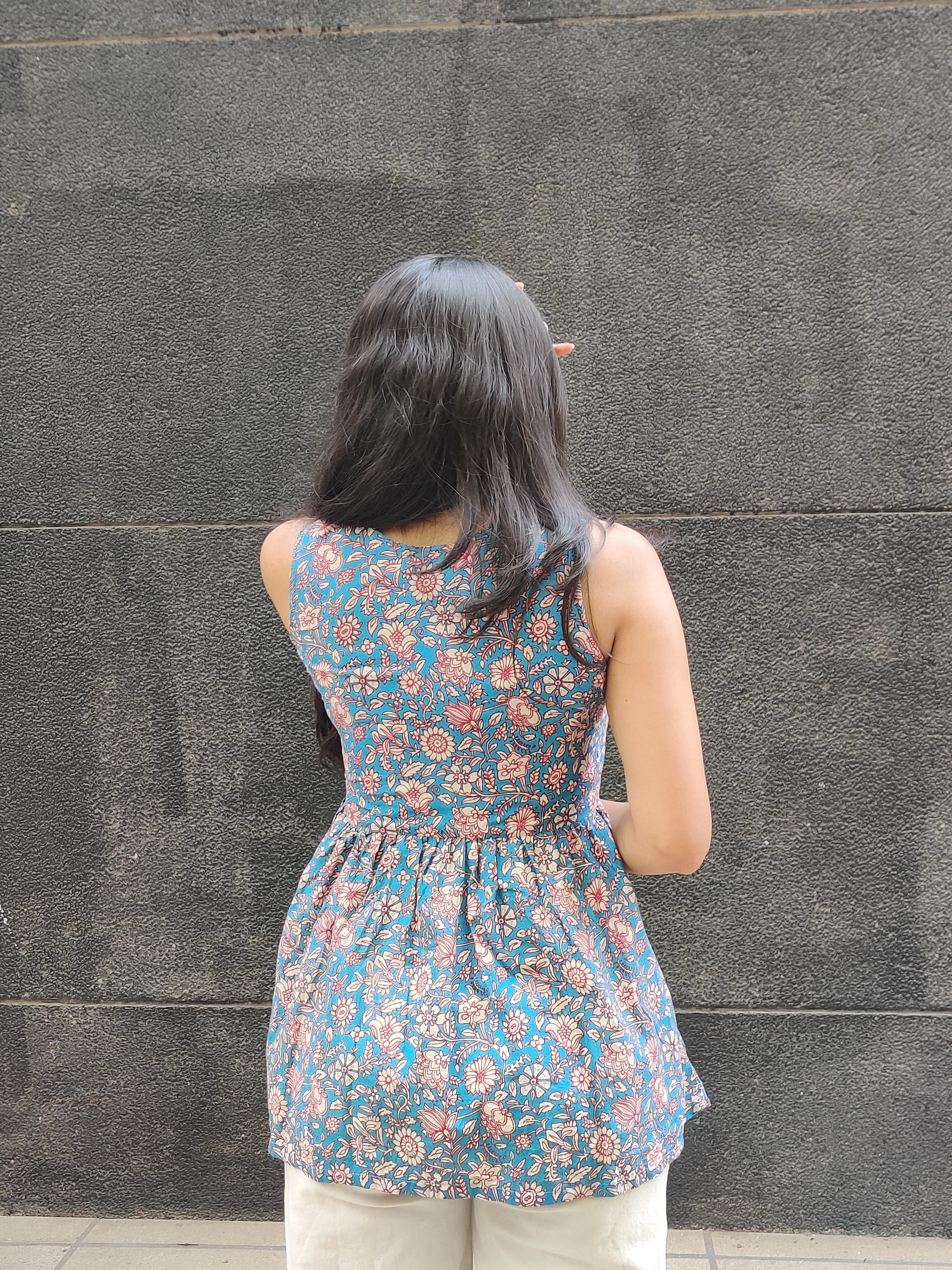 Floral Peplum V-Neck Top