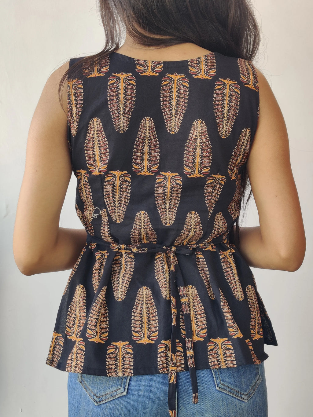 Black Saanjh Waistcoat Top