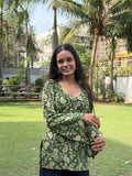 Sunheri Bell Sleeve Corset Back Kurti