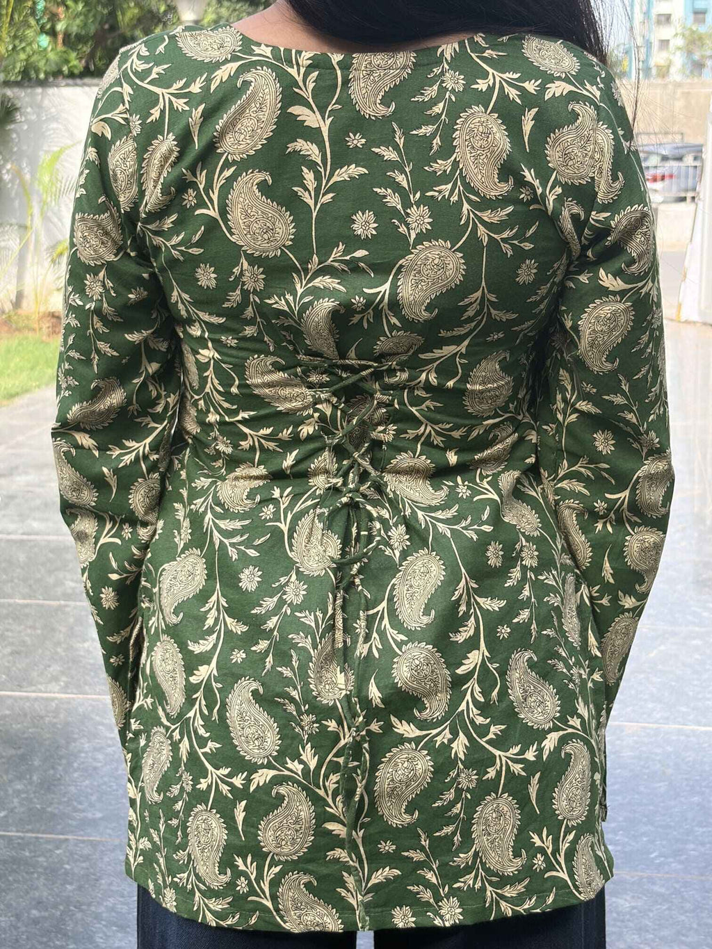 Sunheri Bell Sleeve Corset Back Kurti