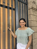 Gingham Print Khadi Top